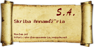 Skriba Annamária névjegykártya